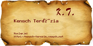 Kensch Terézia névjegykártya